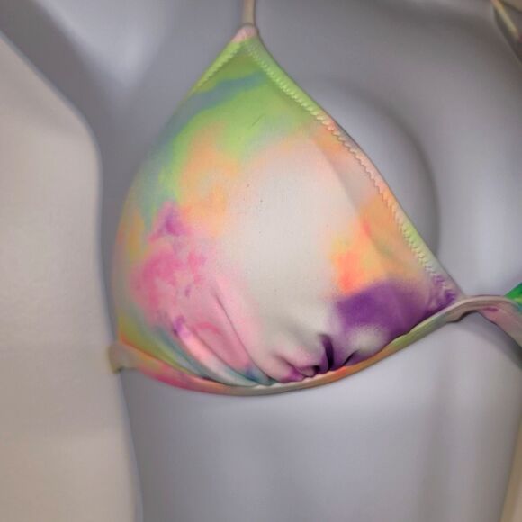 Victoria's Secret Pink Water Color Padded Bikini Top Size Small - Picture 2 of 7